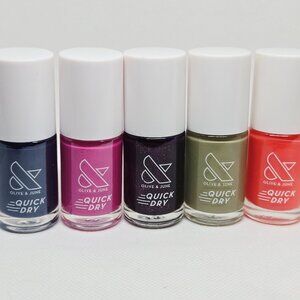 BUNDLE OF 5 NEW KOREA OLIVE & JUNE QUICK DRY NAIL POLISH ASSTD COLORS $55 VALUE
